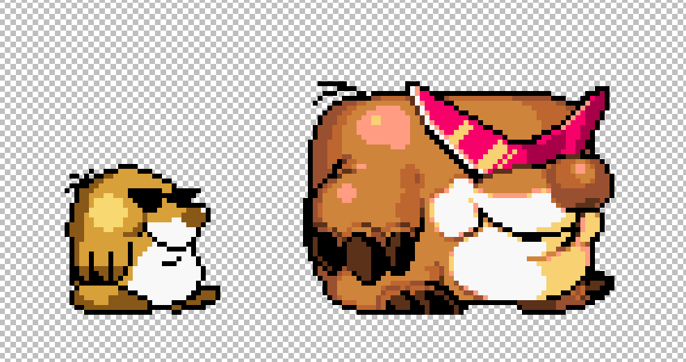 <b>Magnum Mole</b><br>Edited from the original SMW Mega Mole sprite (left).